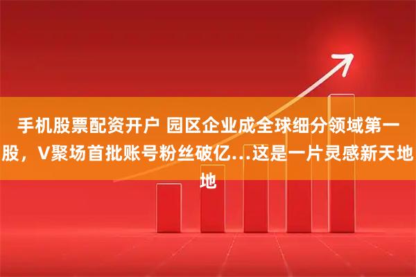 手机股票配资开户 园区企业成全球细分领域第一股，V聚场首批账号粉丝破亿…这是一片灵感新天地